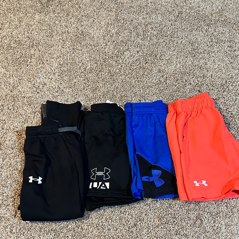 Under Armour Kids' Shorts Set - Black, Blue, and Orange
